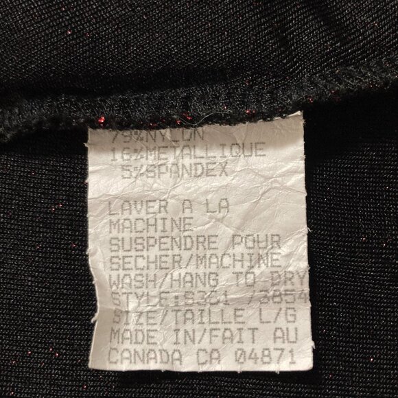 JESSICA Sparkly metallic dark red black short-sleeve draped top ~ LARGE XL shirt - Picture 12 of 13